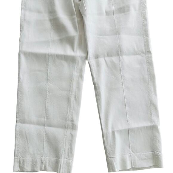 Vince High Waist Taper Crop Pant White Size XS Lined Relaxed Leg Elastic Waist - Picture 5 of 11